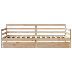 vidaXL Day Bed with Drawers White 80x200 cm Pine Wood