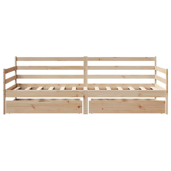 vidaXL Day Bed with Drawers White 80x200 cm Pine Wood