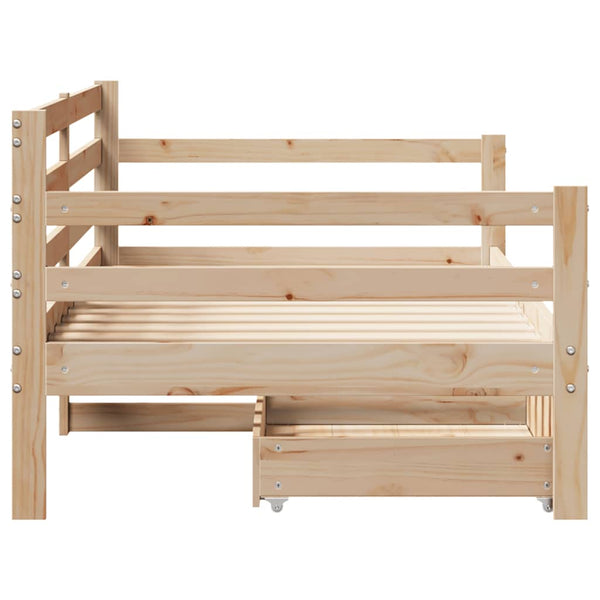 vidaXL Day Bed with Drawers White 80x200 cm Pine Wood