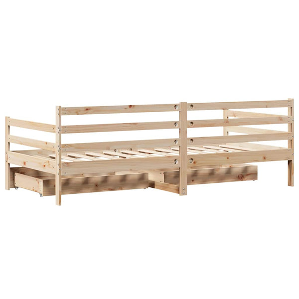 vidaXL Day Bed with Drawers White 80x200 cm Pine Wood