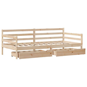 vidaXL Day Bed with Drawers White 80x200 cm Pine Wood