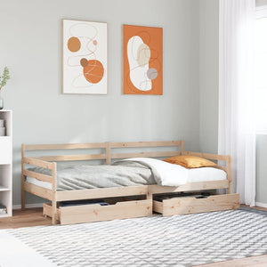 vidaXL Day Bed with Drawers White 80x200 cm Pine Wood