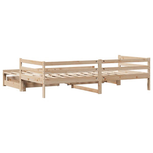 vidaXL Extendable Day Bed with Drawers without Mattress 90x190 cm