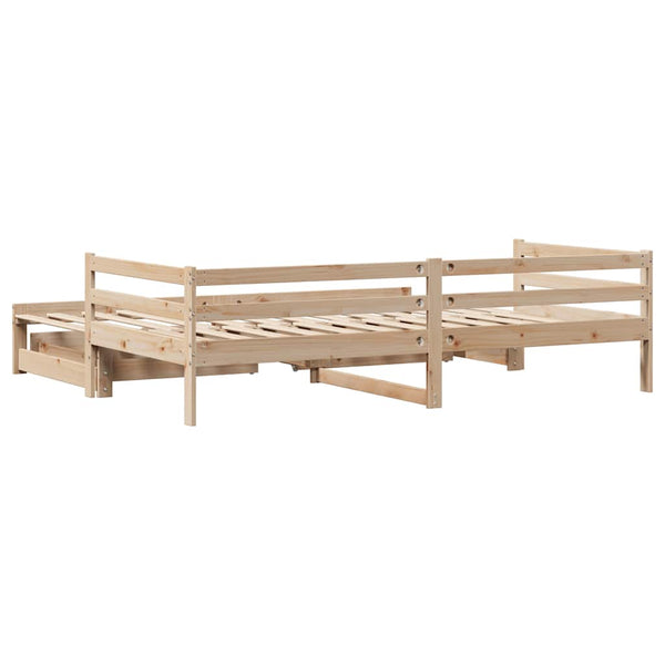 vidaXL Extendable Day Bed with Drawers without Mattress 90x190 cm