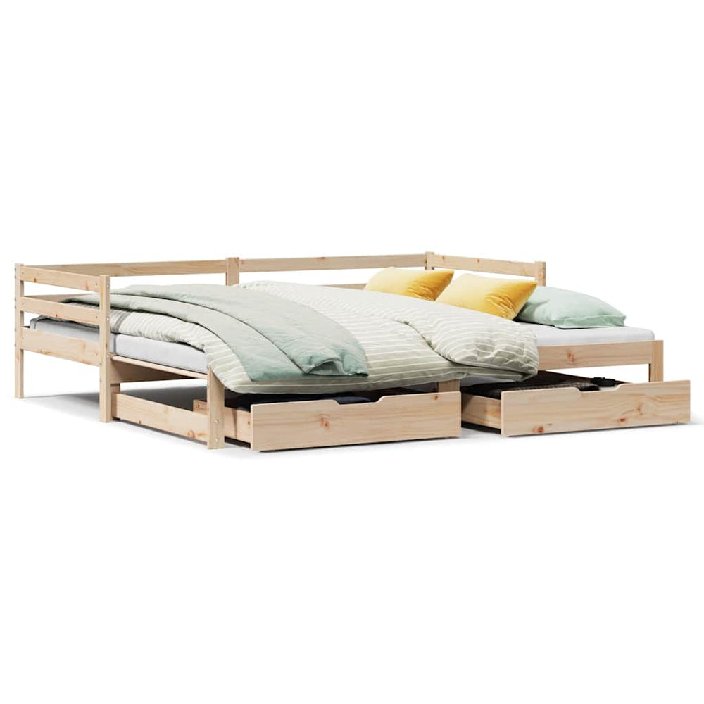 vidaXL Extendable Day Bed with Drawers without Mattress 80x200 cm
