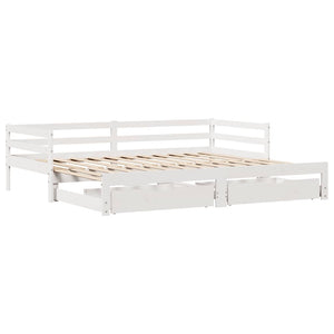 vidaXL Extendable Daybed with Drawers without Mattress White 80x200cm