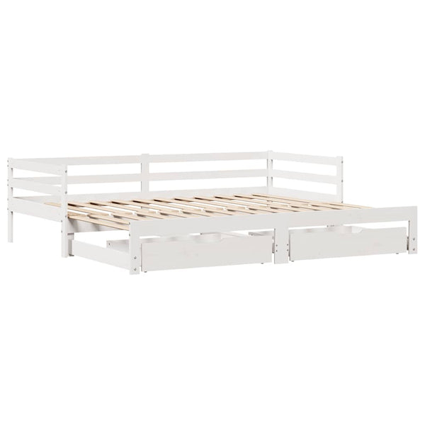 vidaXL Extendable Daybed with Drawers without Mattress White 80x200cm