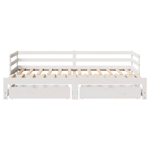 vidaXL Extendable Daybed with Drawers without Mattress White 80x200cm