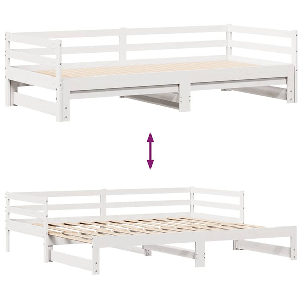 vidaXL Extendable Daybed with Drawers without Mattress White 80x200cm