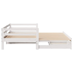 vidaXL Extendable Daybed with Drawers without Mattress White 80x200cm