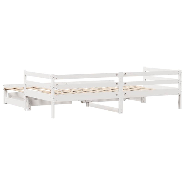 vidaXL Extendable Daybed with Drawers without Mattress White 80x200cm