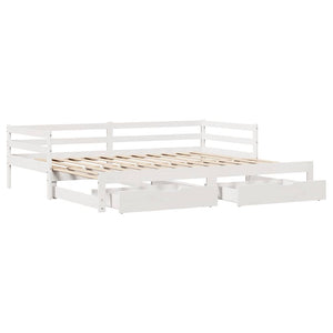 vidaXL Extendable Daybed with Drawers without Mattress White 80x200cm