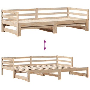 vidaXL Extendable Day Bed with Drawers without Mattress 90x200 cm