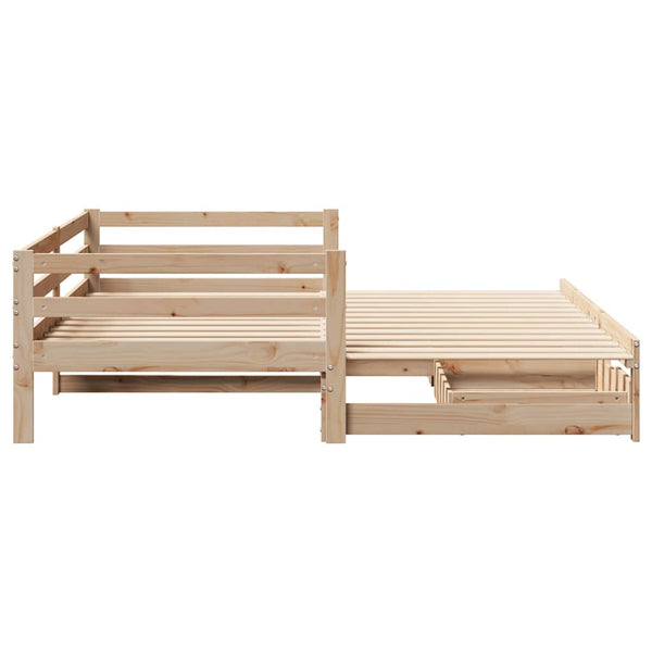 vidaXL Extendable Day Bed with Drawers without Mattress 90x200 cm
