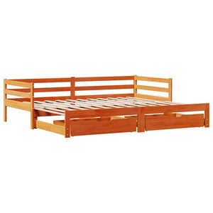 vidaXL Day Bed Extendable with Drawers 90x190 cm Solid Pine