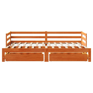 vidaXL Extendable Daybed with Drawers 80x200 cm Solid Pine Wood