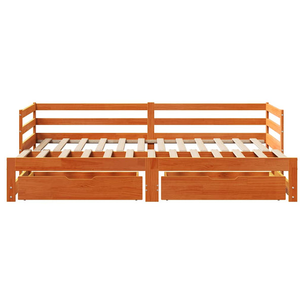 vidaXL Extendable Daybed with Drawers 80x200 cm Solid Pine Wood