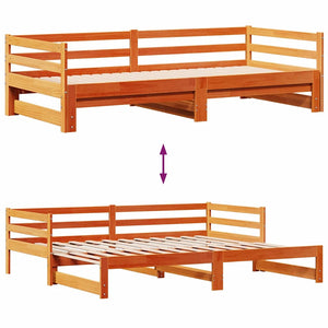 vidaXL Extendable Daybed with Drawers 80x200 cm Solid Pine Wood