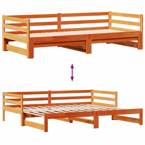 vidaXL Extendable Daybed with Drawers 80x200 cm Solid Pine Wood