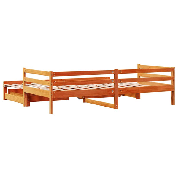 vidaXL Extendable Daybed with Drawers 80x200 cm Solid Pine Wood