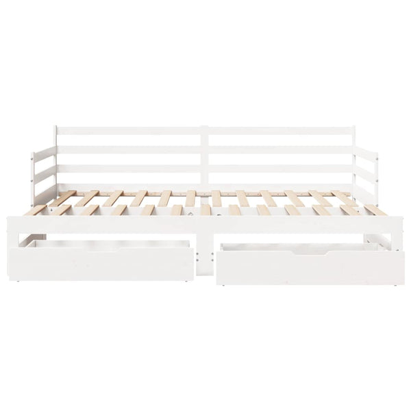 vidaXL Extendable Day Bed with Drawers without Mattress White 90x200cm