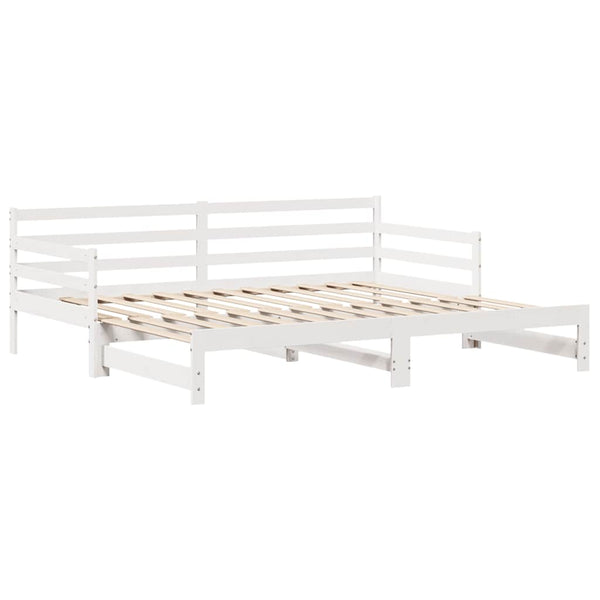vidaXL Extendable Day Bed with Drawers without Mattress White 90x200cm