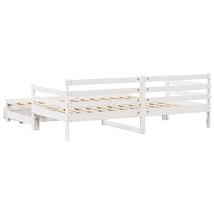 vidaXL Extendable Day Bed with Drawers without Mattress White 90x200cm