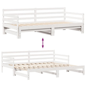 vidaXL Extendable Day Bed with Drawers without Mattress White 90x200cm