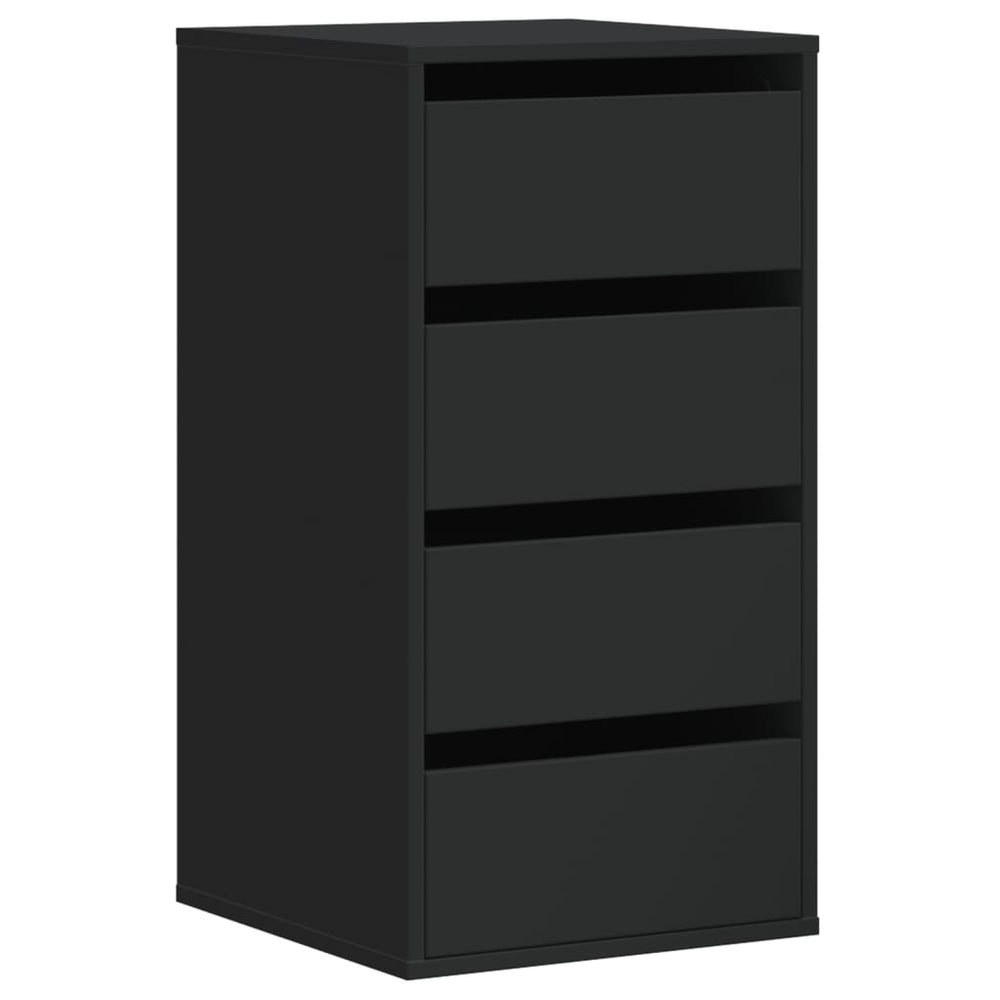 Schwarze Kommode 4 Schubladen 40x76 cm