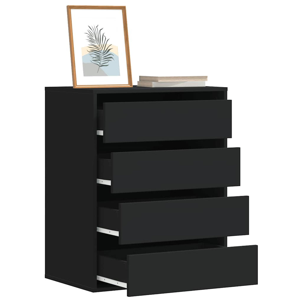 vidaXL Chest of Drawers Black 60x41x76 cm Engineered Wood