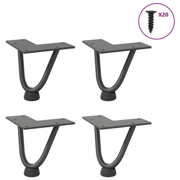 vidaXL Hairpin Legs for Coffee Table 4 pcs. Anthracite 10 cm Solid Steel
