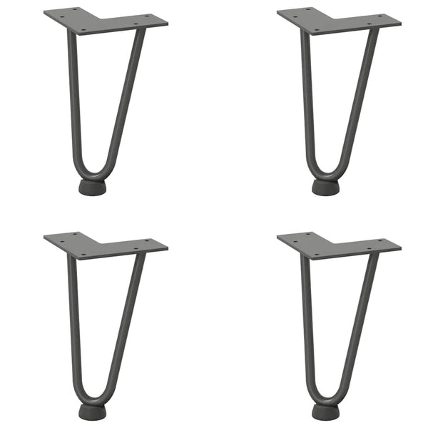 vidaXL Hairpin Legs for Coffee Table 4 pcs. Anthracite 20 cm Solid Steel