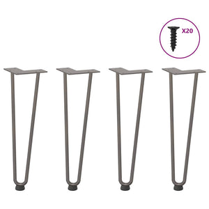 vidaXL Hairpin Legs for Coffee Table 4 pcs. Natural Steel 42 cm Solid Steel