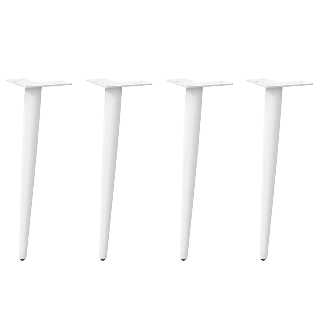 vidaXL Coffee Table Legs Conical Shape 4 pcs. White 30-31 cm Steel