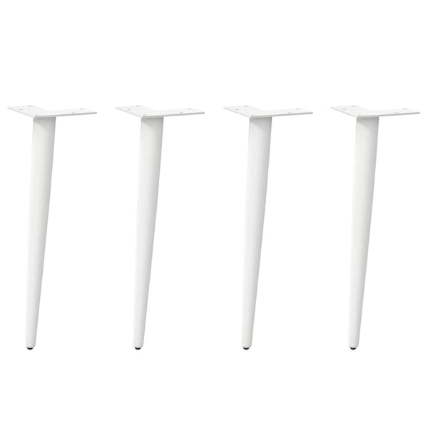 vidaXL Coffee Table Legs Conical Shape 4 pcs. White 30-31 cm Steel