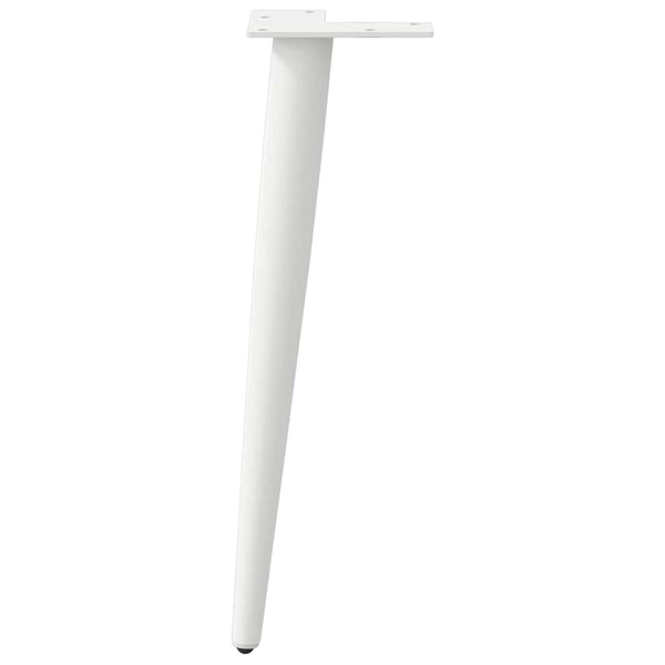vidaXL Coffee Table Legs Conical Shape 4 pcs. White 30-31 cm Steel