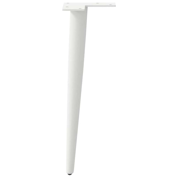 vidaXL Coffee Table Legs Conical Shape 4 pcs. White 30-31 cm Steel