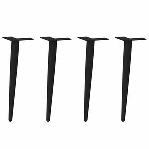 vidaXL Coffee Table Legs Conical Shape 4 pcs Black 42-43 cm Steel