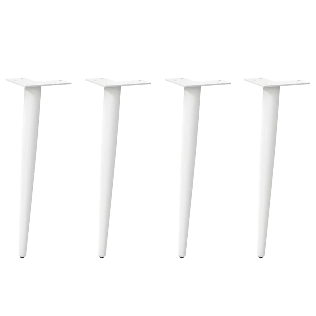 vidaXL Coffee Table Legs Conical Shape 4 pcs. White 42-43 cm Steel