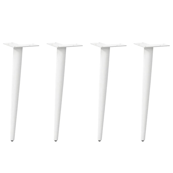 vidaXL Coffee Table Legs Conical Shape 4 pcs. White 42-43 cm Steel