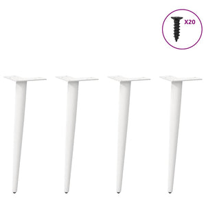 vidaXL Coffee Table Legs Conical Shape 4 pcs. White 42-43 cm Steel