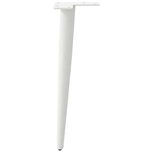 vidaXL Coffee Table Legs Conical Shape 4 pcs. White 42-43 cm Steel