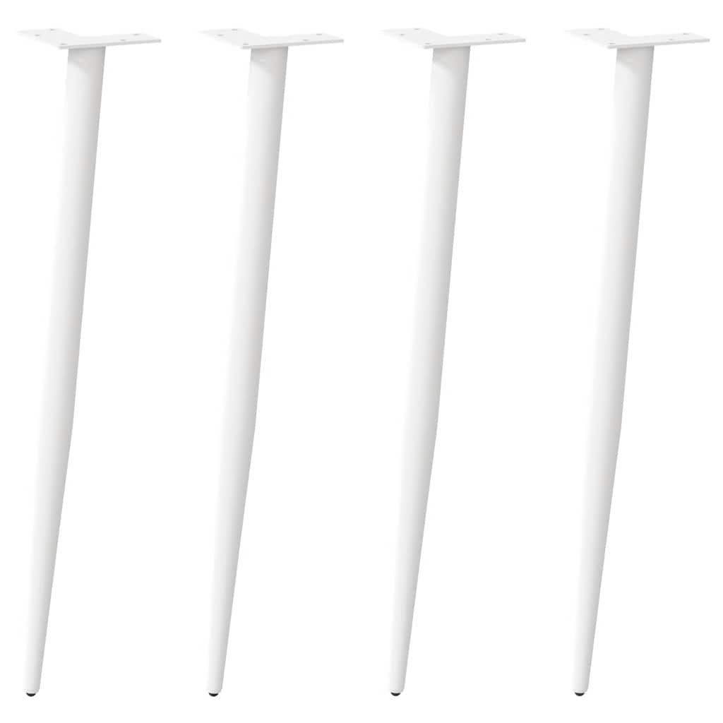 vidaXL Console Table Legs Conical Shape 4 pcs White 72-73 cm Steel