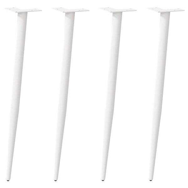 vidaXL Console Table Legs Conical Shape 4 pcs White 72-73 cm Steel