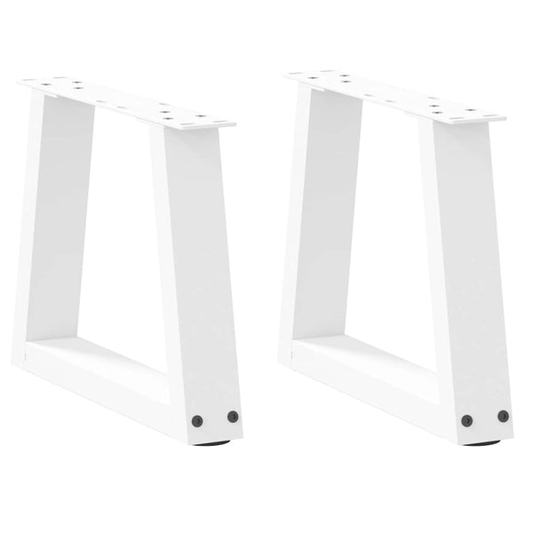 vidaXL Coffee Table Legs V-Shape 2 Pcs White 30x(30-31.3) cm Steel
