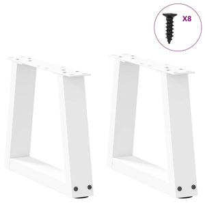 vidaXL Coffee Table Legs V-Shape 2 Pcs White 30x(30-31.3) cm Steel