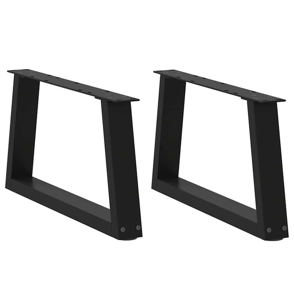 vidaXL Coffee Table Legs V-Shape 2 pcs Black 50x(30-31.3) cm Steel