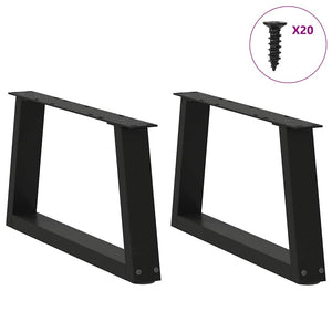 vidaXL Coffee Table Legs V-Shape 2 pcs Black 50x(30-31.3) cm Steel
