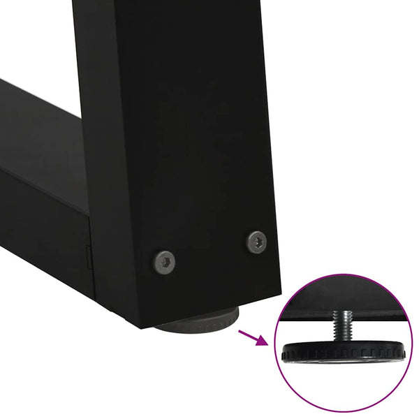 vidaXL Coffee Table Legs V-Shape 2 pcs Black 50x(30-31.3) cm Steel
