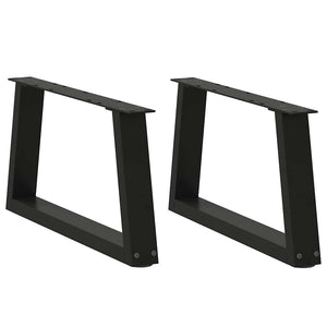 vidaXL Coffee Table Legs V-Shape 2 Pcs Black 70x(30-31.3) cm Steel